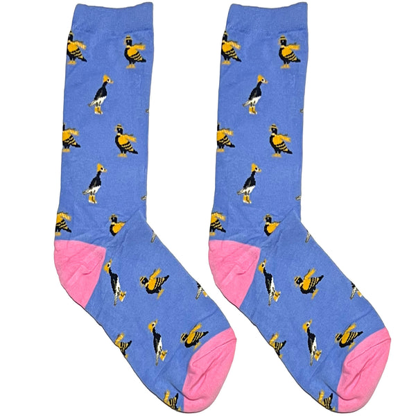 Blue And Pink Pigeon Short Crew Socks themensden.pk