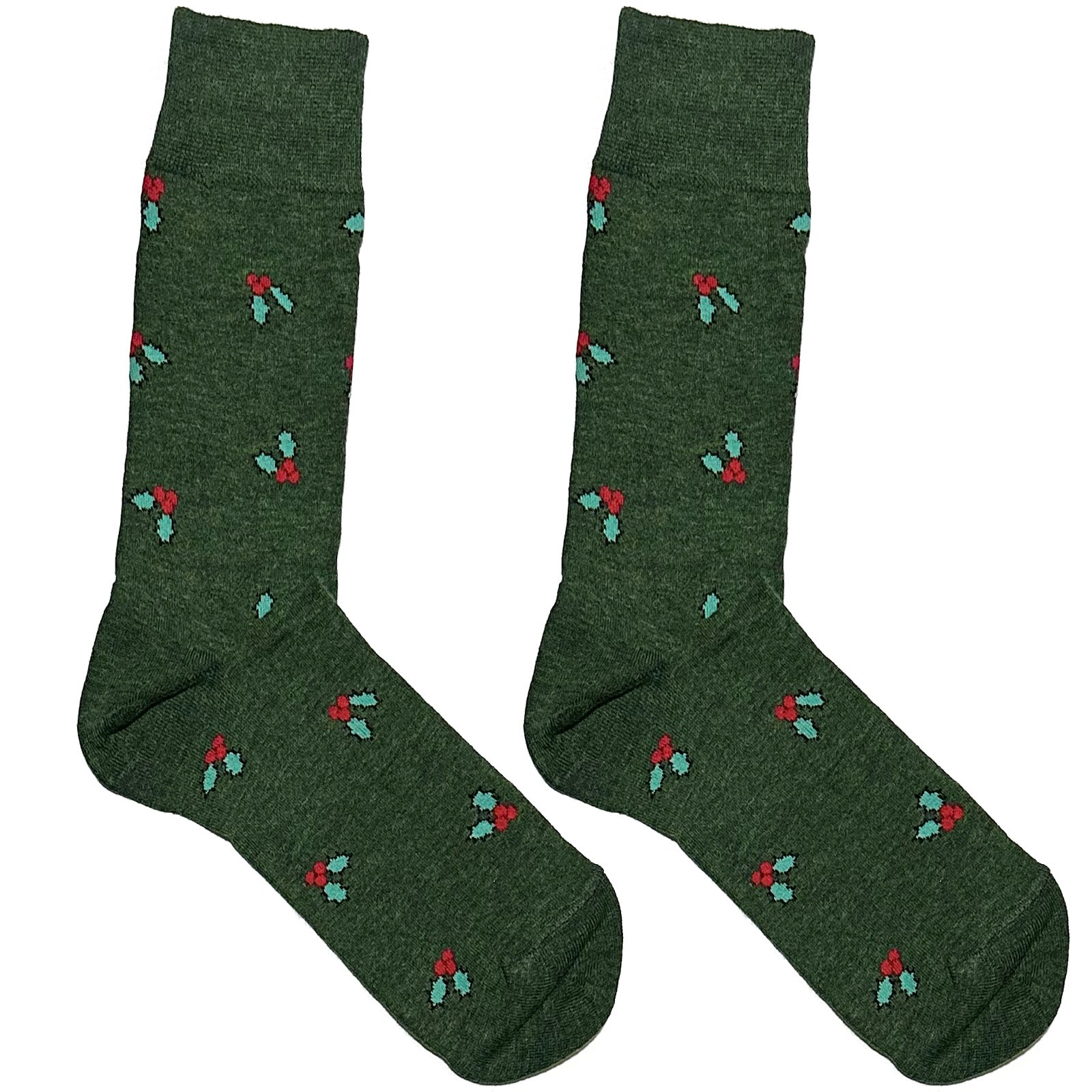 Green And Red Leaf Flower Socks