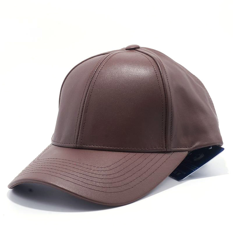 Brown Leather Cap