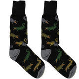 Black Aligator Short Crew Socks