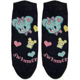 Black And Blue Cat Ankle Socks