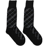 Black And Blue Diamond Chequered Socks