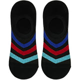 Black And Blue Stripes No Show Socks