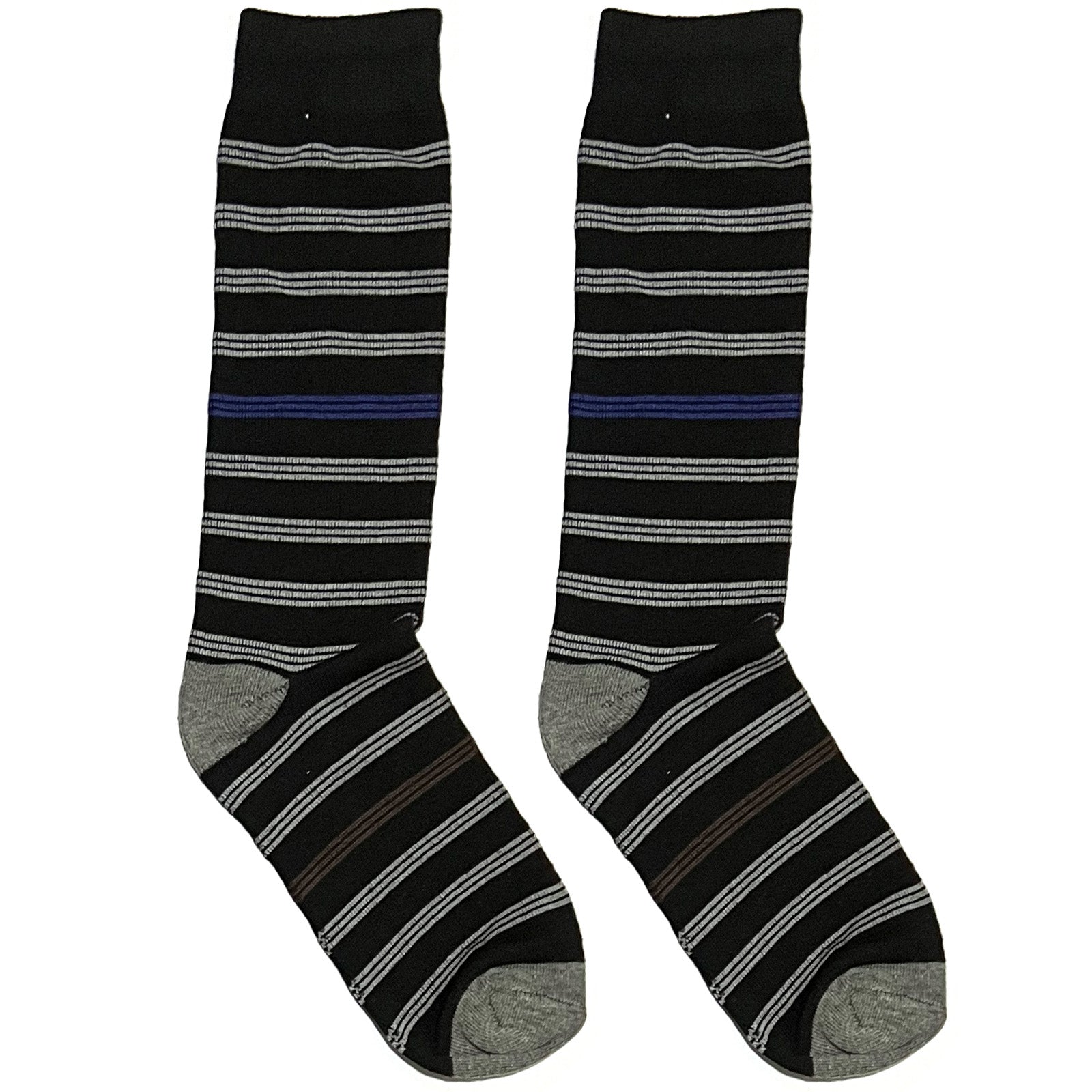 Black And Blue Triple Stripe Socks