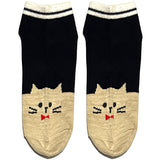 Black And Brown Cat Ankle Socks