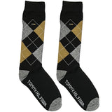 Black And Brown Diamond Pattern Socks