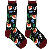 Black And Brown Fox Short Crew Socks
