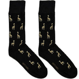 Black And Brown Giraffe Short Crew Socks