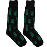 Black And Green Flower Short Crew Socks