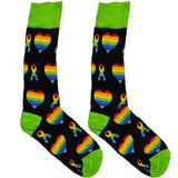 Black And Green Heart Socks