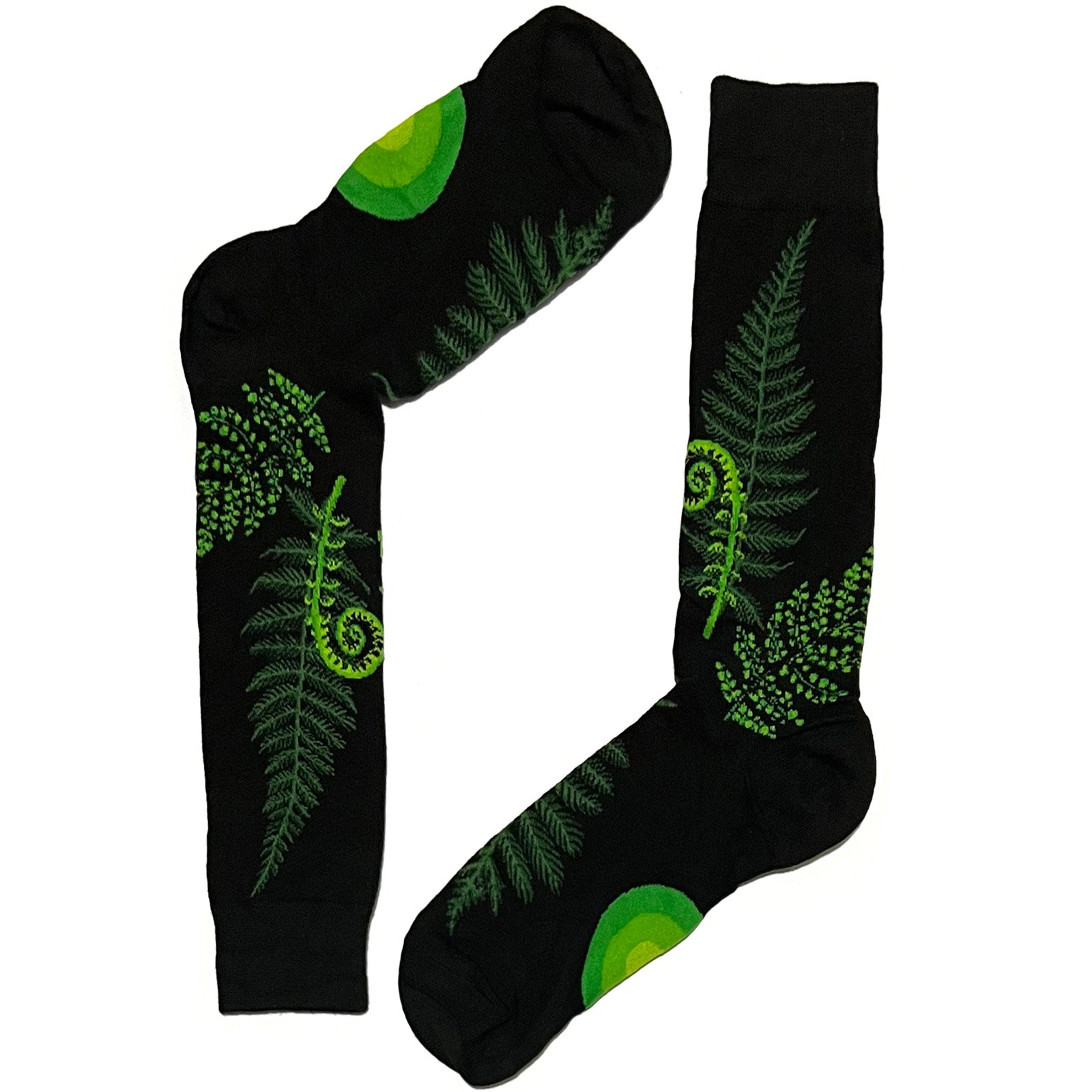 Black And Green Leaf Socks
