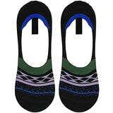 Black And Green Patten No Show Socks