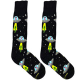 Black And Green Space Ship Socks