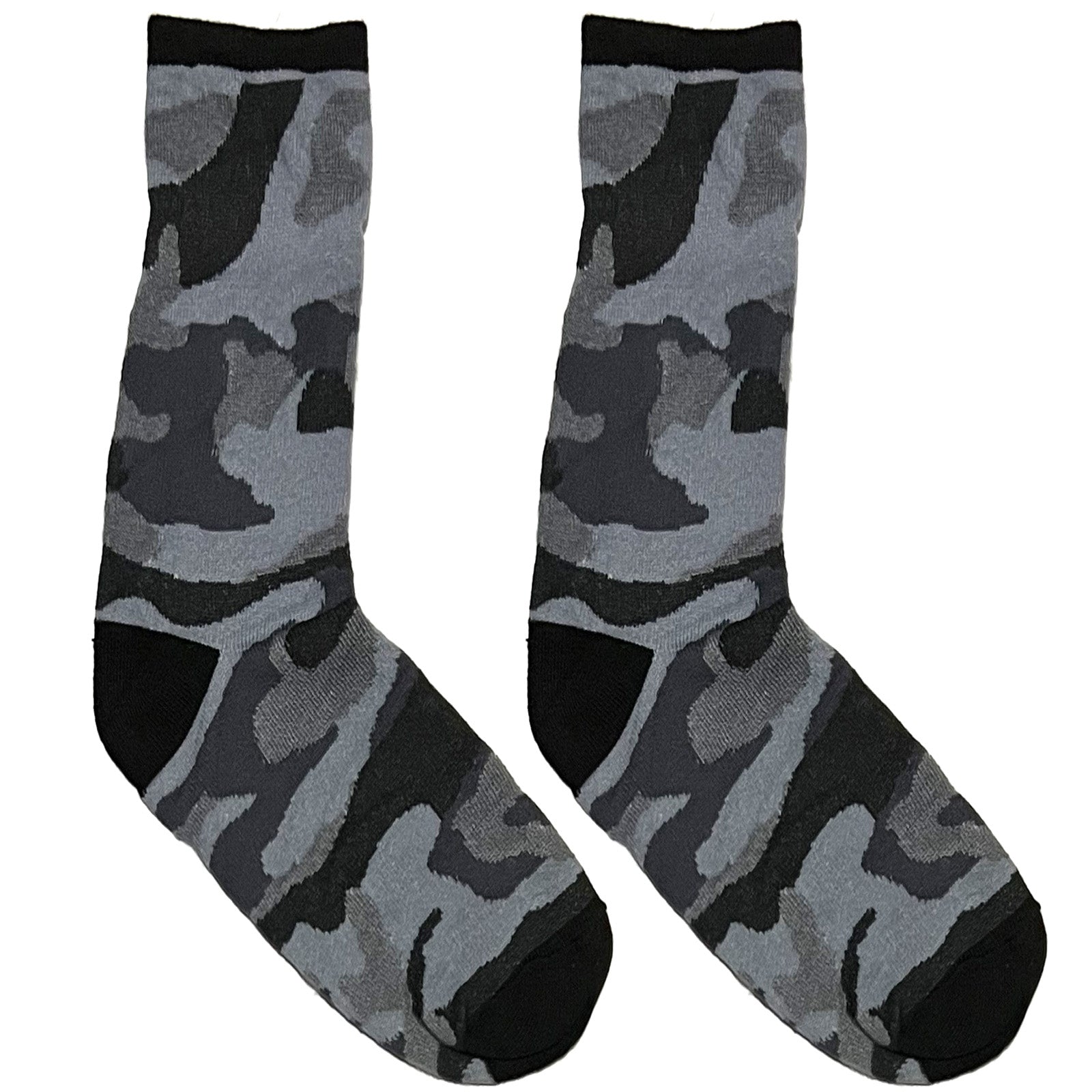 Black And Grey Camo Short Crew Socks
