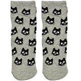 Black And Grey Cat Ankle Socks