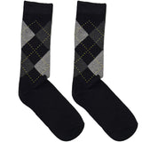 Black And Grey Diamond Pattern Socks