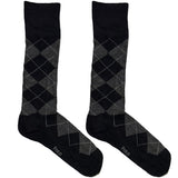 Black And Grey Diamond Pattern Socks