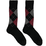 Black And Grey Diamond Pattern Socks