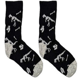 Black And Grey Dino Short Crew Socks