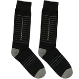 Black And Grey Middle Square And Stripe Socks