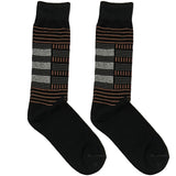 Black And Orange Box Line Socks