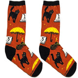 Black And Orange Cat Short Crew Socks
