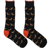 Black And Orange Dog Socks