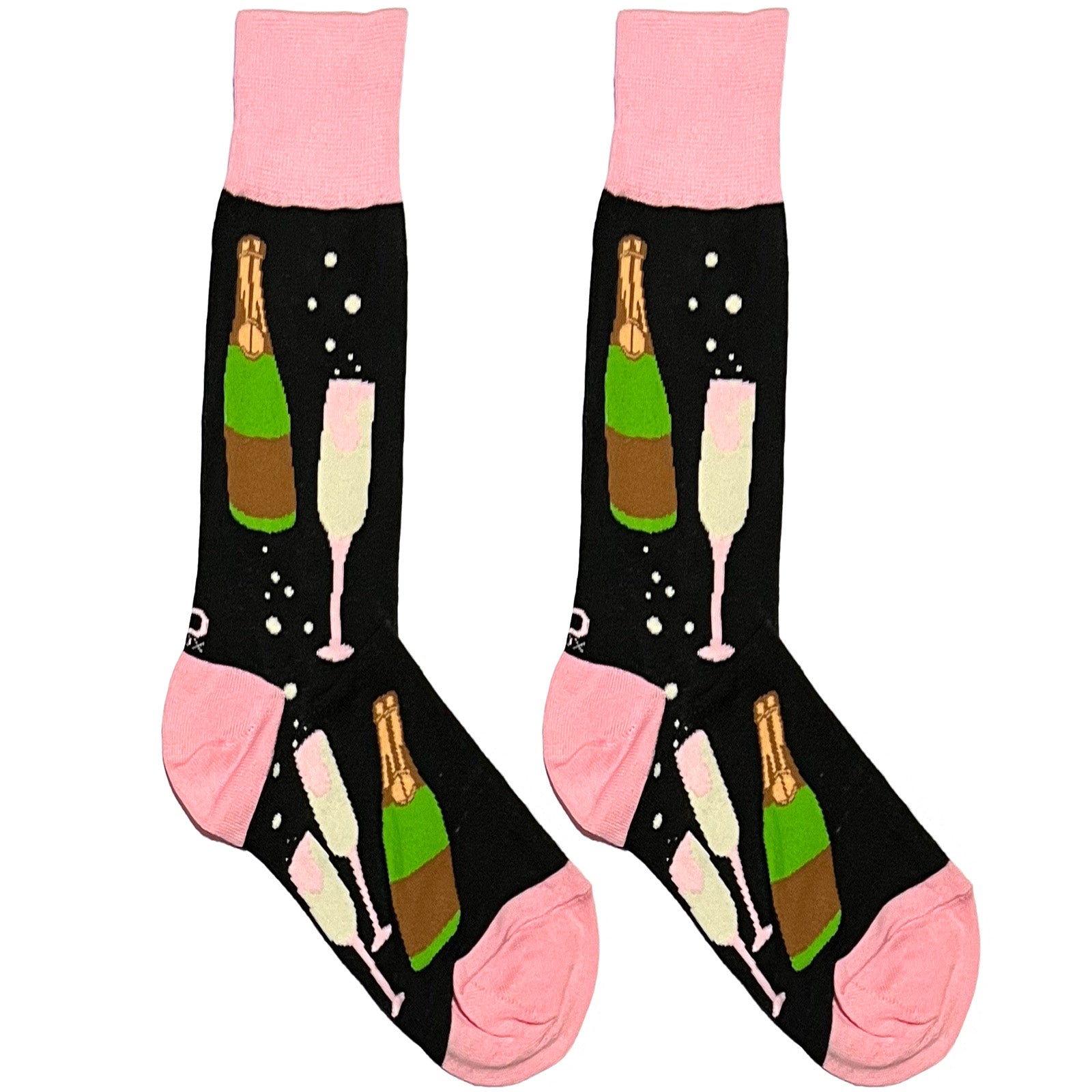 Black And Pink Champaign Socks