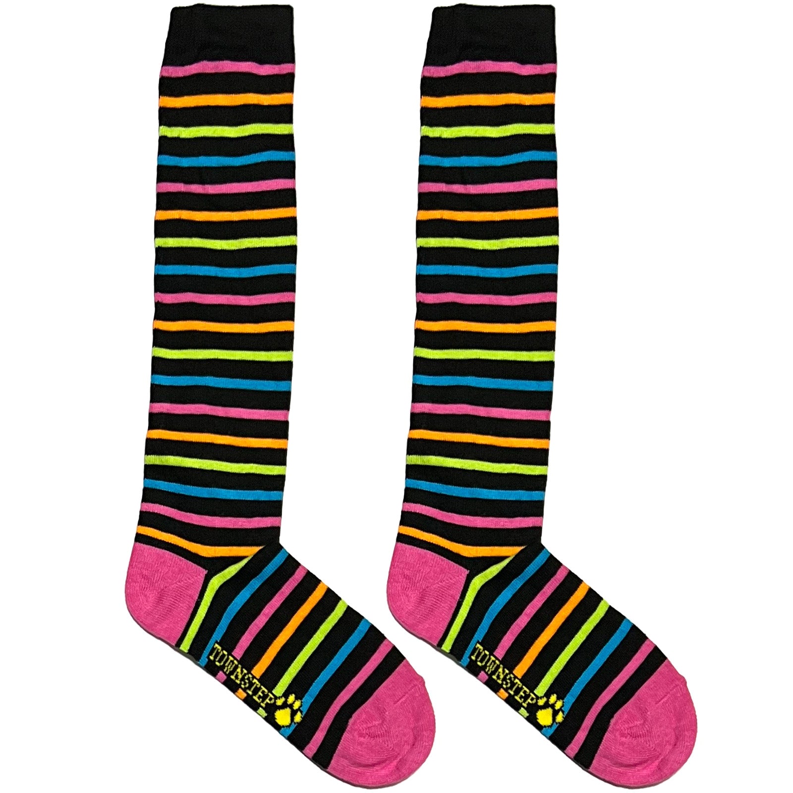 Black And Pink Stripes Socks