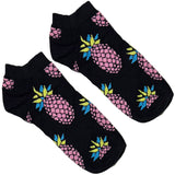 Black And Purple Pine Apple Ankle Socks
