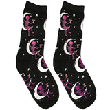 Black And Purple Skeleton Short Crew Socks