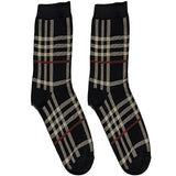 Black And Red Chequered Short Crew Socks