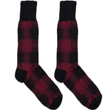Black And Red Chequered Socks
