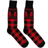 Black And Red Deer Chequered Socks