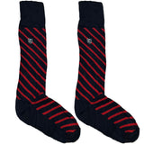 Black And Red Diagonal Stripes Socks