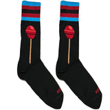 Black And Red Lollipop Short Crew Socks