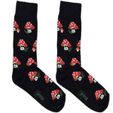 Black And Red Mushroom Socks
