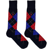 Black And Red RL Polo Diamond Pattern Socks