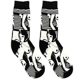 Black And White Abstract Painting Short Crew Socks