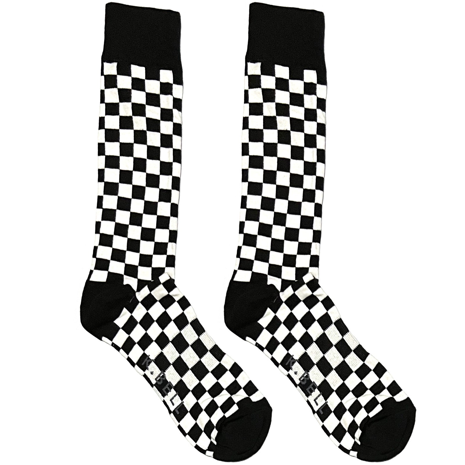 Black And White Chequered Socks