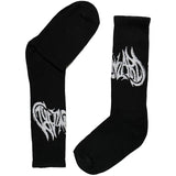 Black And White Grafitti Short Crew Socks