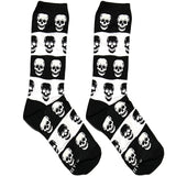 Black And White Skeleton Short Crew Socks