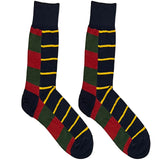 Black And Yellow Stripes Chequered Socks