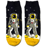 Black Astronaut Ankle Socks