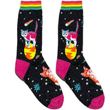 Black Bling Cat Short Crew Socks