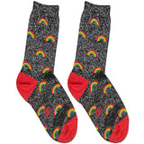 Black Bling Rainbow Short Crew Socks
