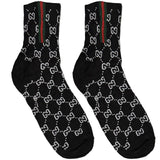 Black Branded Logo Short Crew Socks