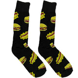 Black Burger And Hot Dog Socks