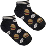 Black Burger Ankle Socks