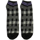 Black Chequered Ankle Socks